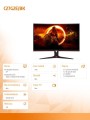 AOC Monitor C27G2E 27 cali Zakrzywiony VA 165Hz HDMIx2 DP