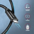 AXAGON BUCM2-CM15AB Kabel USB-C - USB-C, 1.5m 5A charging, ALU, 240W PD, oplot, USB2.0