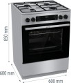Gorenje Kuchnia gazowo-elektryczna GKS6C70XJ