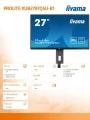 IIYAMA Monitor 27 cali XUB2797QSU-B1 IPS,HDMI,DP,100Hz,QHD,HAS(150mm),1ms,   2xUSB(3.2),2x2W,ADAPTIVE SYNC,FlickerFree