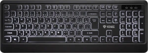 YENKEE Klawiatura Podświetlana cicha USB z niskoprofilowymi klawiszami