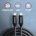 AXAGON BUCM32-CM15A Kabel USB-C - USB-C 3.2 Gen 2, 1.5m, PD 100W, 5A, 4K HD, ALU, oplot, czarny