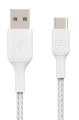 Belkin Kabel Braided USB-C USB-A 15cm biały