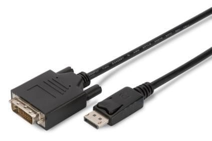 Digitus Kabel adapter Displayport z zatrzaskiem 1080p 60Hz FHD Typ DP/DVI-D (24+1) M/M czarny 2m
