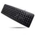 Techly Klawiatura USB 104 klawisze, układ US, czarna