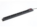 ARMAC Listwa przeciwprzepięciowa M12/16A Rack 19'' 1.5m czarna   (12 gniazd)