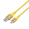 TB Kabel USB 3.0 - USB C 2m PREMIUM 3A żółty TPE