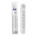 Qoltec Listwa antyprzepięciowa | 6 gniazd | 2xUSB | 1.8m | Biała