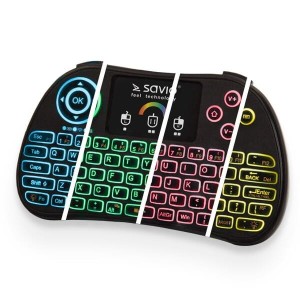 Savio Podświetlana mini klawiatura bezprzewodowa RGB TV Box, Smart TV, konsole, PC, KW-03