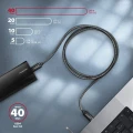 AXAGON BUCM432-CM10AB Kabel USB-C - USB-C, USB4 Gen 3x2 1m, PD 100W, 8K HD, ALU, oplot Czarny