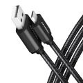 AXAGON BUMM-AM10AB Kabel MicroUSB - USB-A, 1m, USB 2.0, 2.4A, ALU, oplot, Czarny