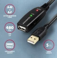 AXAGON Kabel ADR-205 USB 2.0 A-M -> A-F aktywny kabel przedłużacz/wzmacniacz 5m