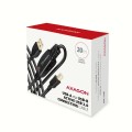 AXAGON Kabel ADR-220B USB 2.0 A-M -> B-M aktywny kabel połączeniowy/wzmacniacz 20m